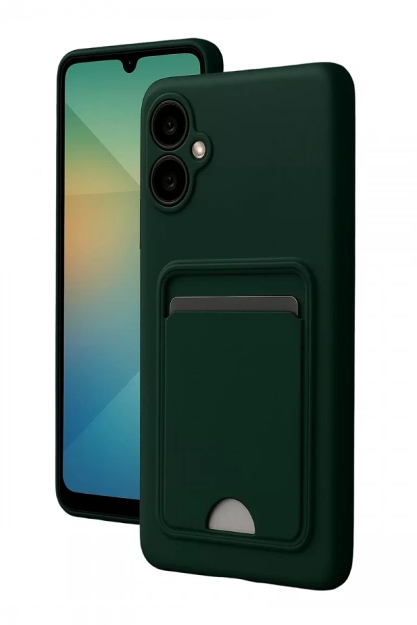 Samsung Galaxy A07 4G Kelvin Kartvizitli Silikon - Koyu Yeşil