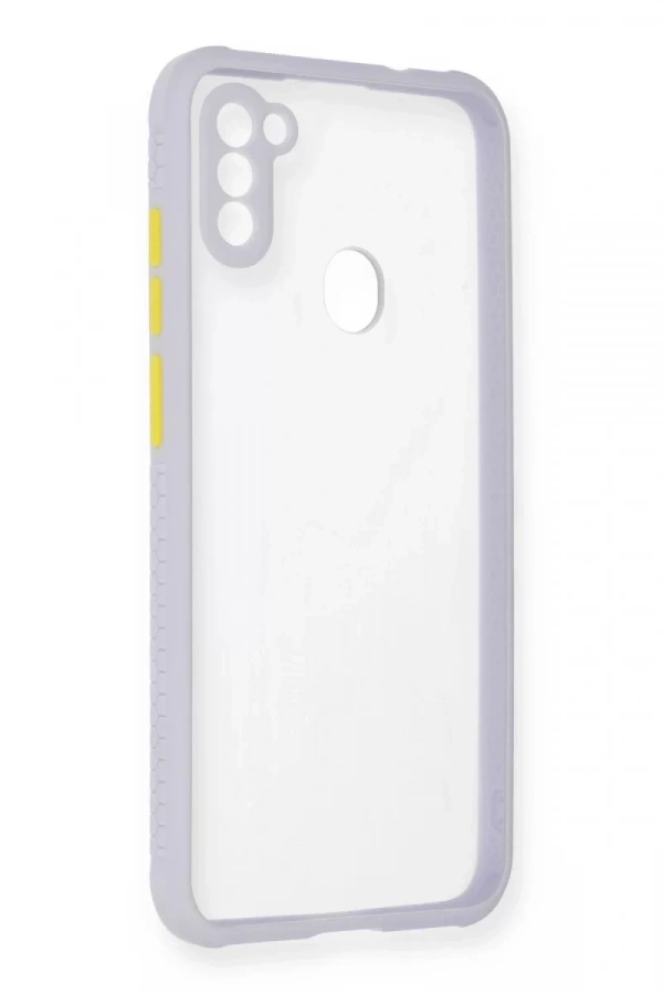 Samsung Galaxy A11 Kılıf Miami Şeffaf Silikon - Lila