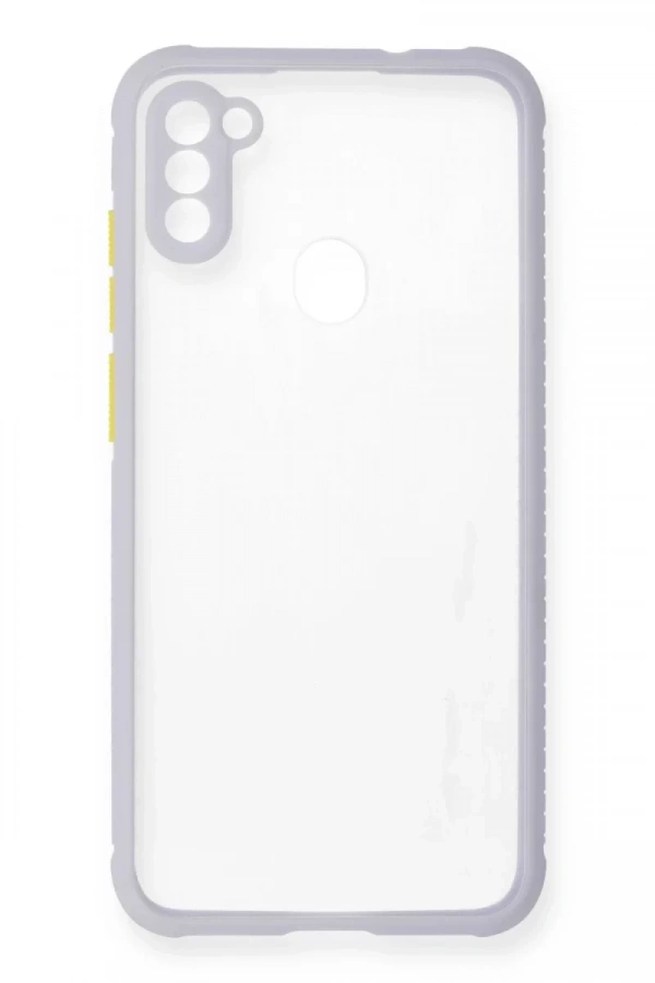 Samsung Galaxy A11 Kılıf Miami Şeffaf Silikon - Lila