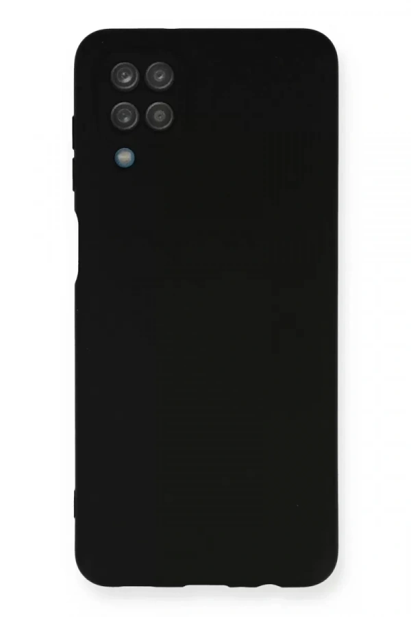 Samsung Galaxy A12 Kılıf Nano içi Kadife Silikon - Siyah