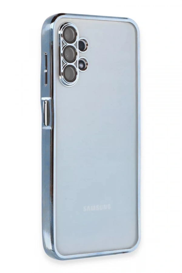 Samsung Galaxy A13 4G Kılıf Lensli Silikon - Açık Mavi