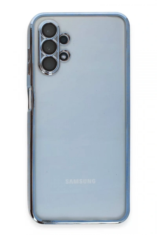 Samsung Galaxy A13 4G Kılıf Lensli Silikon - Açık Mavi