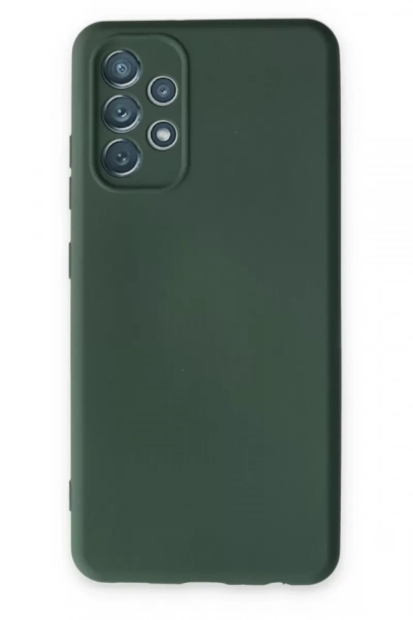 Samsung Galaxy A13 4G Kılıf Nano içi Kadife Silikon - Koyu Yeşil