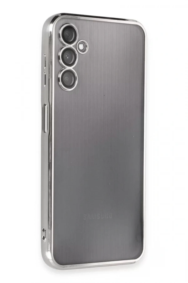 Samsung Galaxy A14 4G Kılıf Lensli Silikon - Gümüş