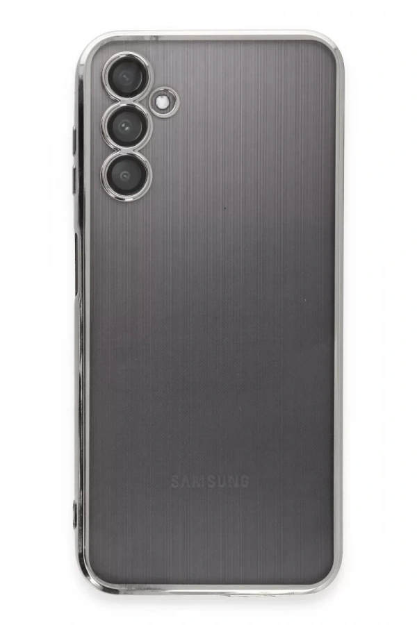Samsung Galaxy A14 4G Kılıf Lensli Silikon - Gümüş