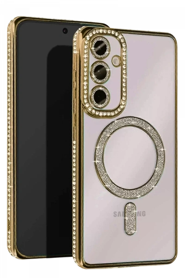 Samsung Galaxy A15 4G Joke Simli Magneticsafe Kılıf - Gold