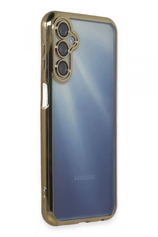Samsung Galaxy A15 4G Kılıf Lensli Silikon - Gold