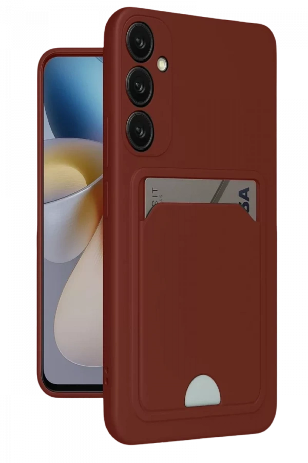 Samsung Galaxy A16 5G Kılıf Kelvin Kartvizitli Silikon - Bordo