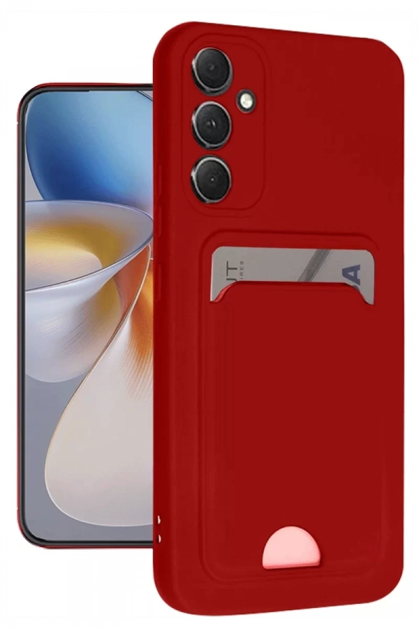 Samsung Galaxy A16 5G Kılıf Kelvin Kartvizitli Silikon - Kırmızı