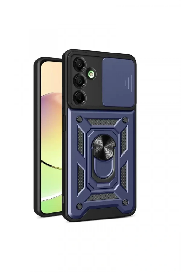 Samsung Galaxy A16 5G Kılıf Pars Lens Yüzüklü Silikon - Lacivert