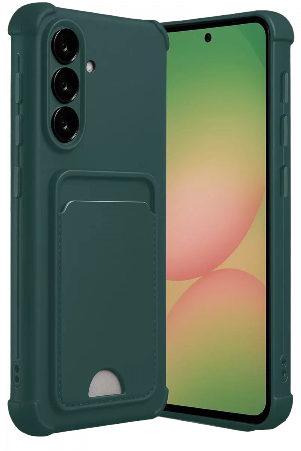 Samsung Galaxy A17 5G Kelvin Kartvizitli Silikon - Koyu Yeşil