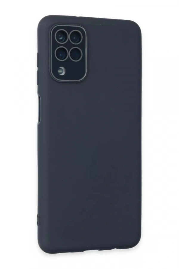 Samsung Galaxy A22 Kılıf Lansman Glass Kapak - Lacivert