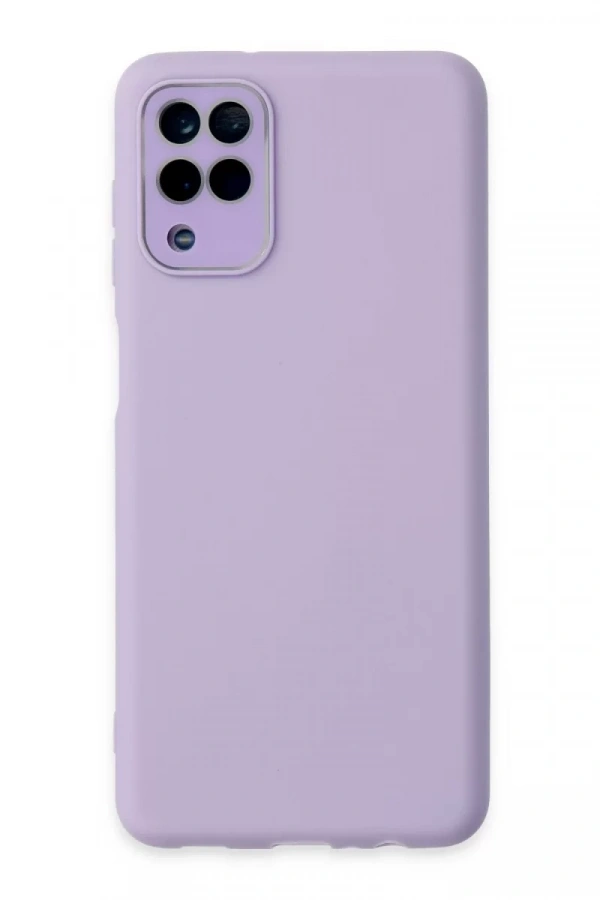 Samsung Galaxy A22 Kılıf Lansman Glass Kapak - Lila