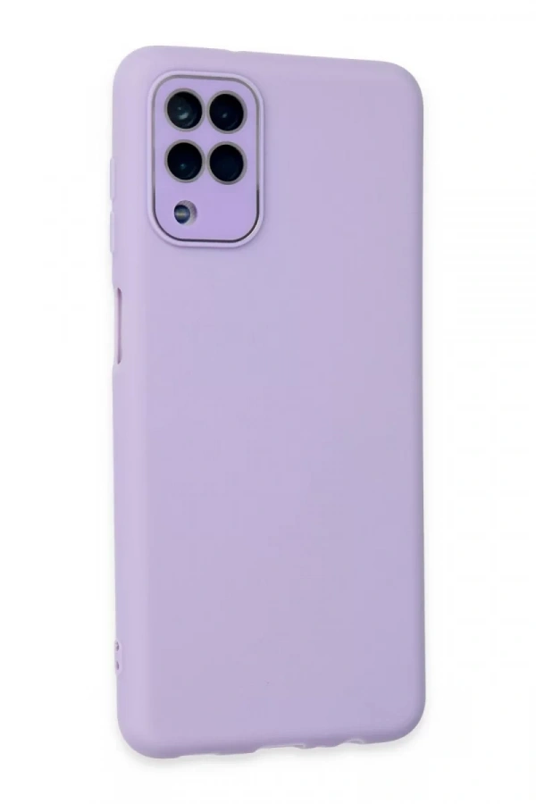 Samsung Galaxy A22 Kılıf Lansman Glass Kapak - Lila
