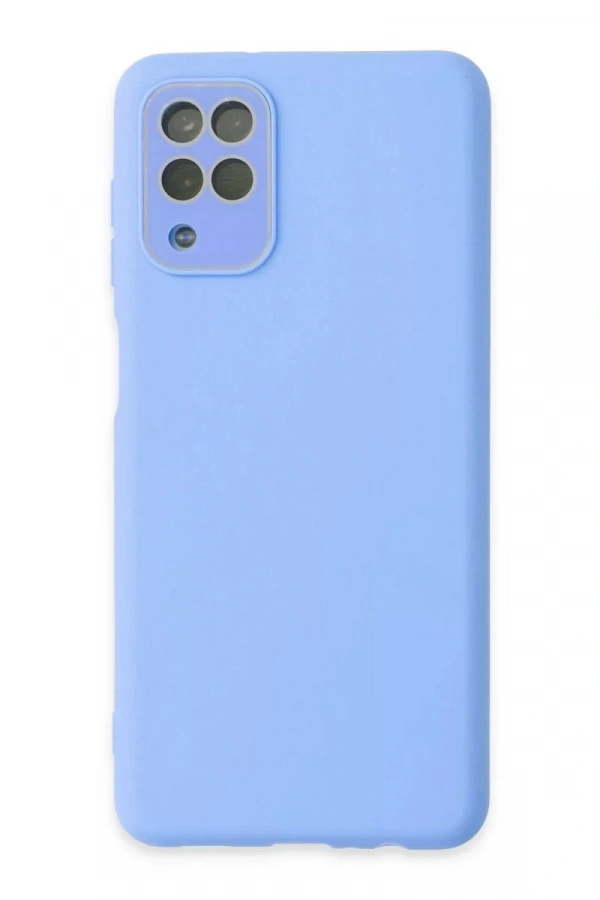 Samsung Galaxy A22 Kılıf Lansman Glass Kapak - Mavi