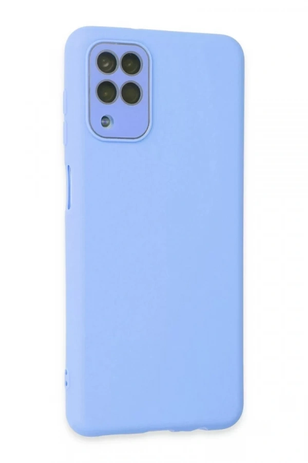 Samsung Galaxy A22 Kılıf Lansman Glass Kapak - Mavi