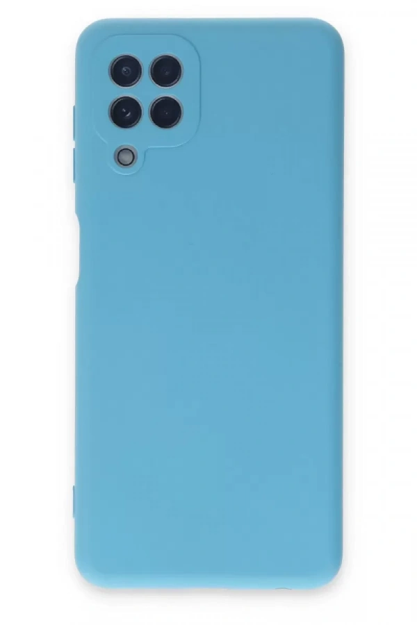 Samsung Galaxy A22 Kılıf Nano içi Kadife Silikon - Mavi