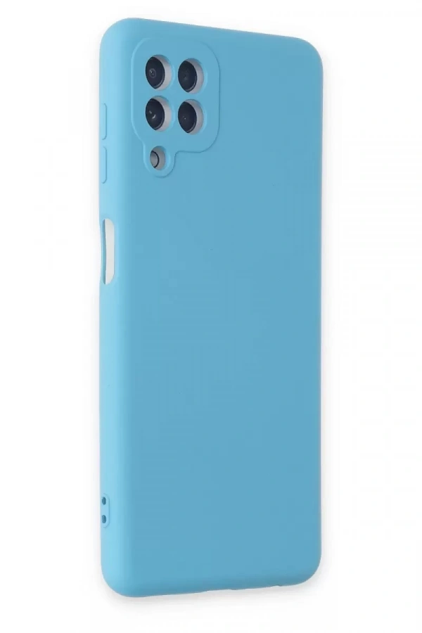 Samsung Galaxy A22 Kılıf Nano içi Kadife Silikon - Mavi