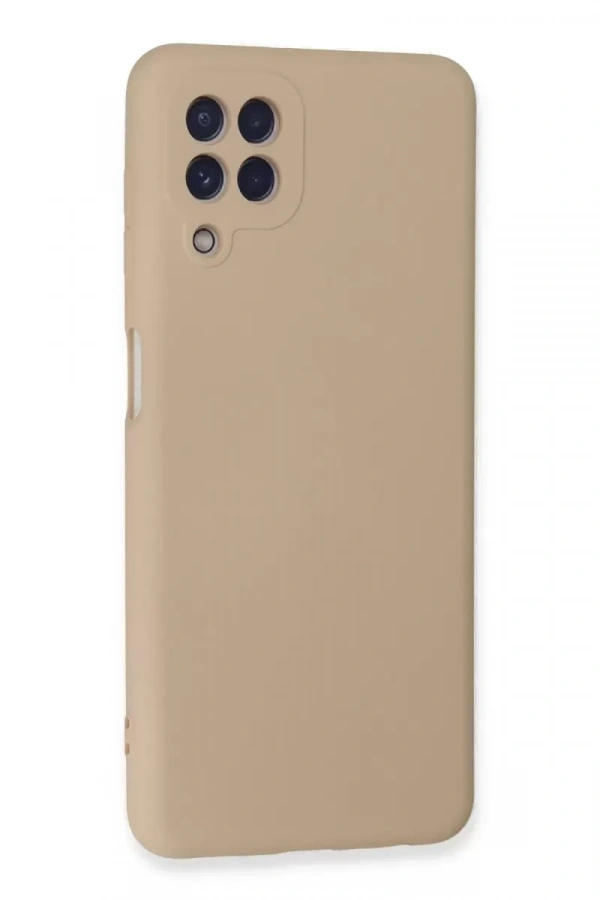 Samsung Galaxy A22 Kılıf Nano içi Kadife Silikon - Pudra