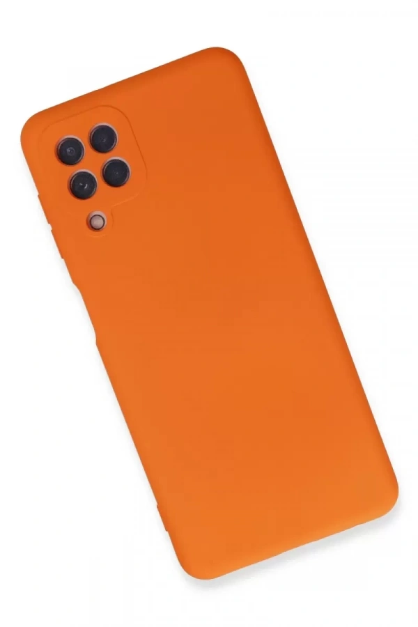Samsung Galaxy A22 Kılıf Nano içi Kadife Silikon - Turuncu