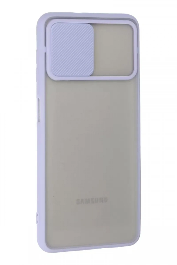 Samsung Galaxy A22 Kılıf Palm Buzlu Kamera Sürgülü Silikon - Lila