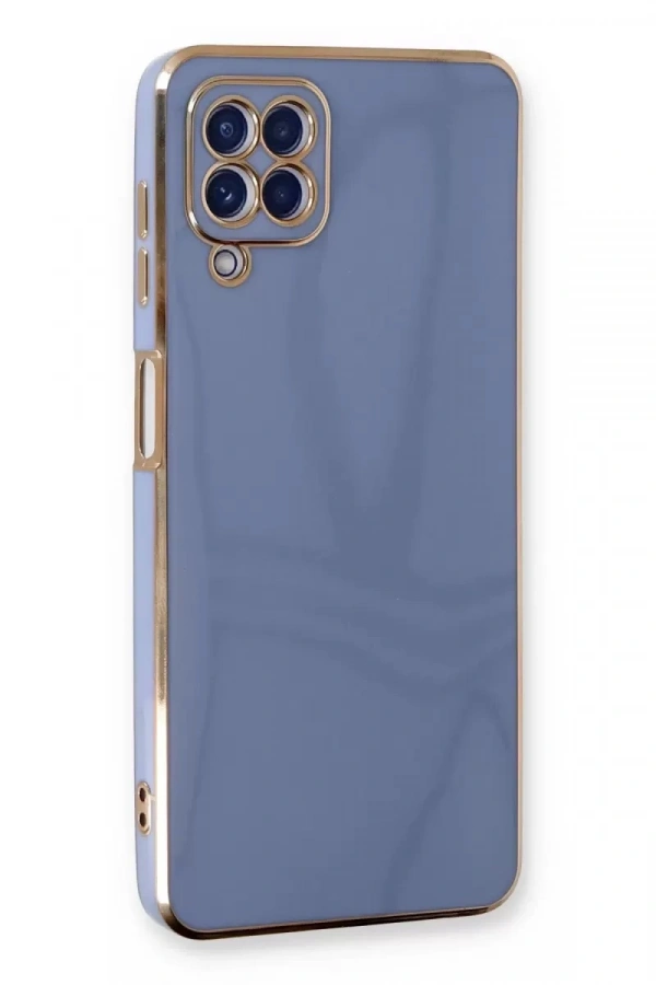 Samsung Galaxy A22 Kılıf Volet Silikon - Mavi