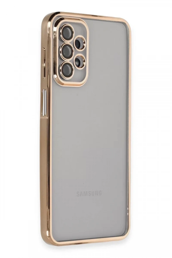 Samsung Galaxy A23 4G Kılıf Lensli Silikon - Gold