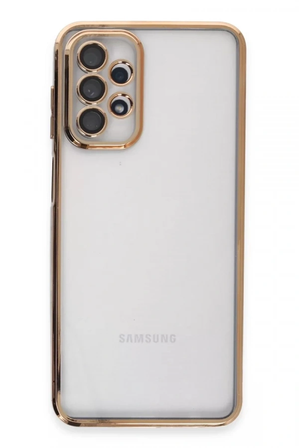 Samsung Galaxy A23 4G Kılıf Lensli Silikon - Gold