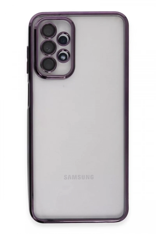 Samsung Galaxy A23 4G Kılıf Lensli Silikon - Mor