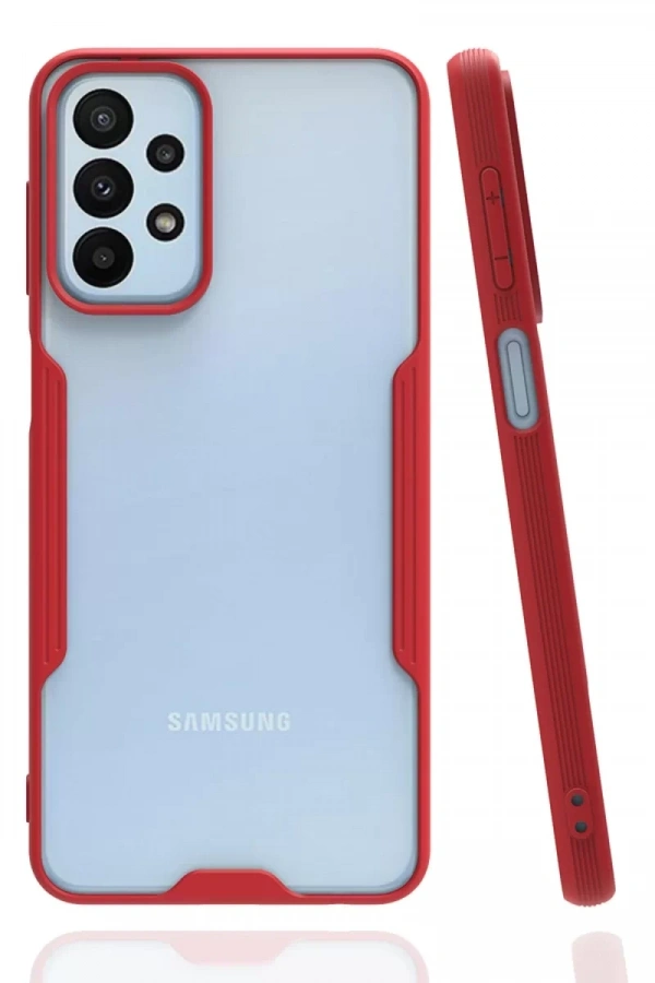 Samsung Galaxy A23 4G Kılıf Platin Silikon - Kırmızı