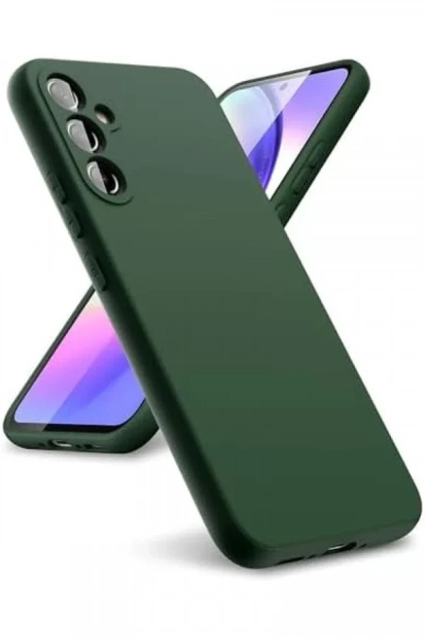 Samsung Galaxy A24 4G Kılıf First Silikon - Koyu Yeşil