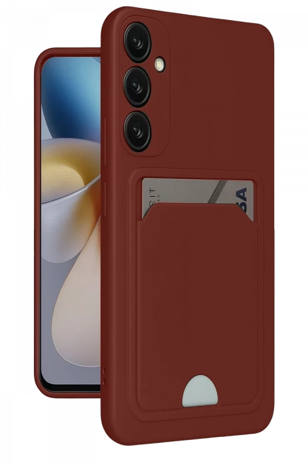 Samsung Galaxy A26 Kılıf Kelvin Kartvizitli Silikon - Bordo