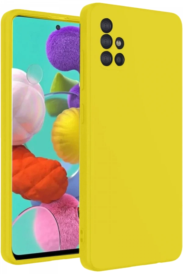 Samsung Galaxy A31 Kılıf Nano içi Kadife Silikon - Sarı