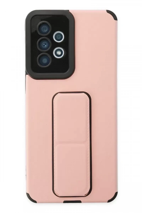 Samsung Galaxy A33 5G Kılıf Mega Standlı Silikon - Pudra