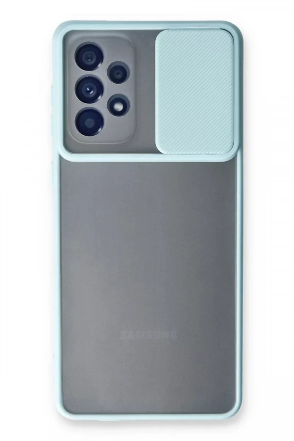 Samsung Galaxy A33 5G Kılıf Palm Buzlu Kamera Sürgülü Silikon - Turkuaz