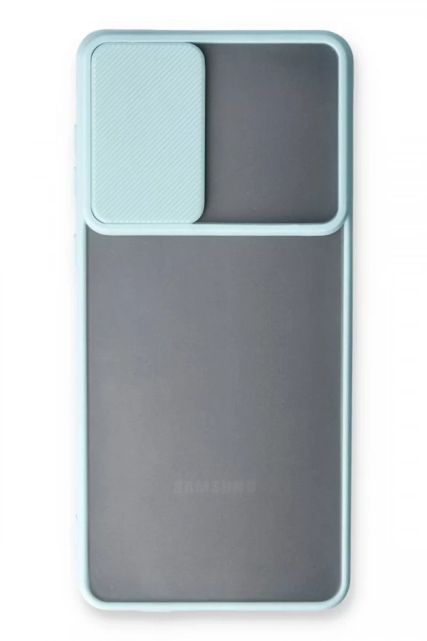 Samsung Galaxy A33 5G Kılıf Palm Buzlu Kamera Sürgülü Silikon - Turkuaz