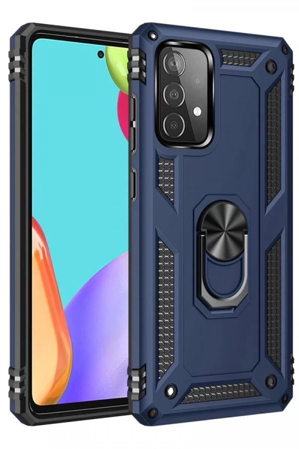 Samsung Galaxy A33 5G Kılıf Sofya Yüzüklü Silikon Kapak - Lacivert
