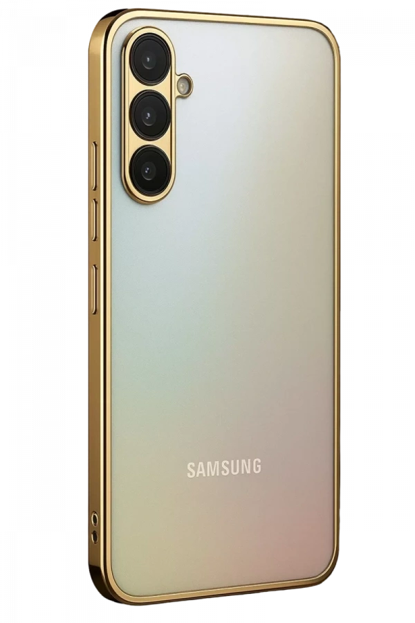 Samsung Galaxy A34 5G Kılıf Lensli Silikon - Gold