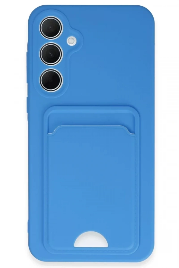 Samsung Galaxy A35 5G Kılıf Kelvin Kartvizitli Silikon - Mavi