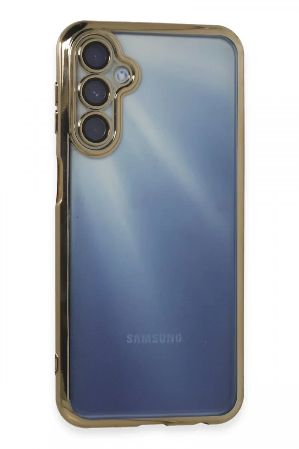 Samsung Galaxy A35 5G Kılıf Lensli Silikon - Gold