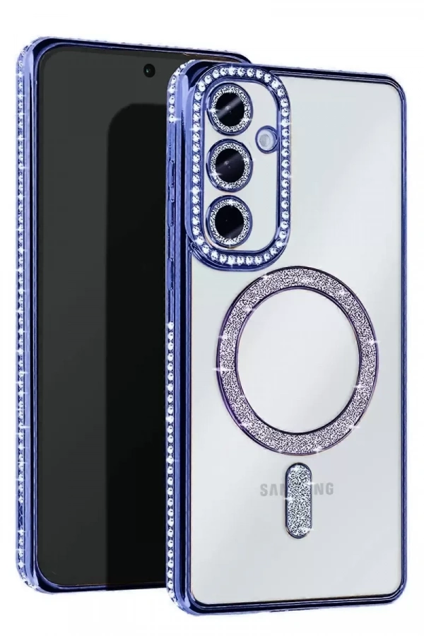 Samsung Galaxy A36 Joke Simli Magneticsafe Kılıf - Mavi