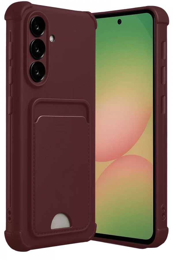 Samsung Galaxy A36 Kılıf Kelvin Kartvizitli Silikon - Bordo