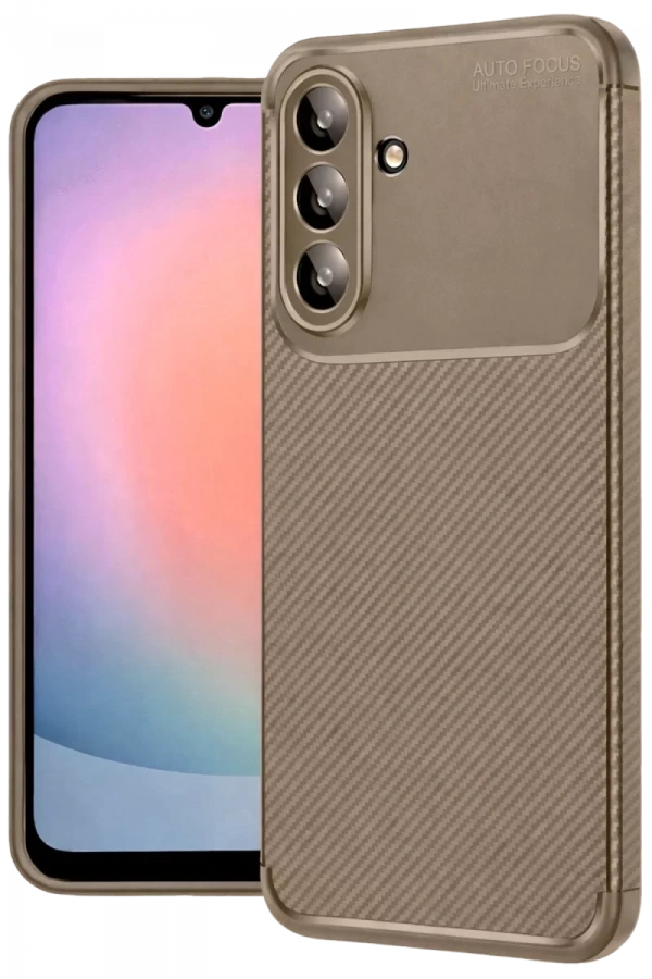 Samsung Galaxy A37 5G Auto Focus Karbon Kapak - Kahverengi