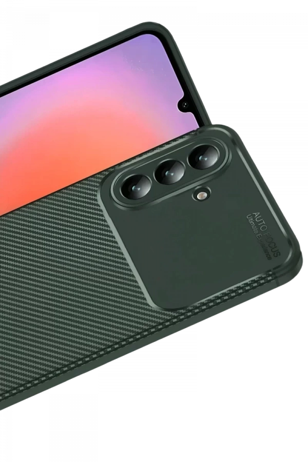 Samsung Galaxy A37 5G Auto Focus Karbon Kapak - Koyu Yeşil