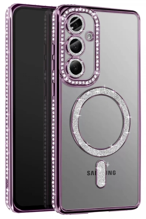 Samsung Galaxy A37 5G Joke Simli Magneticsafe Kılıf - Derin Mor