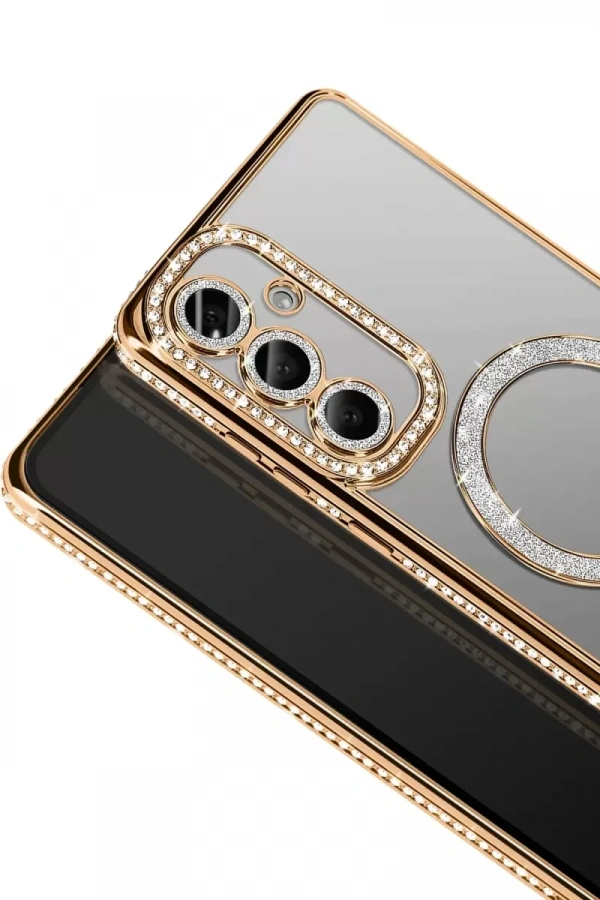 Samsung Galaxy A37 5G Joke Simli Magneticsafe Kılıf - Gold