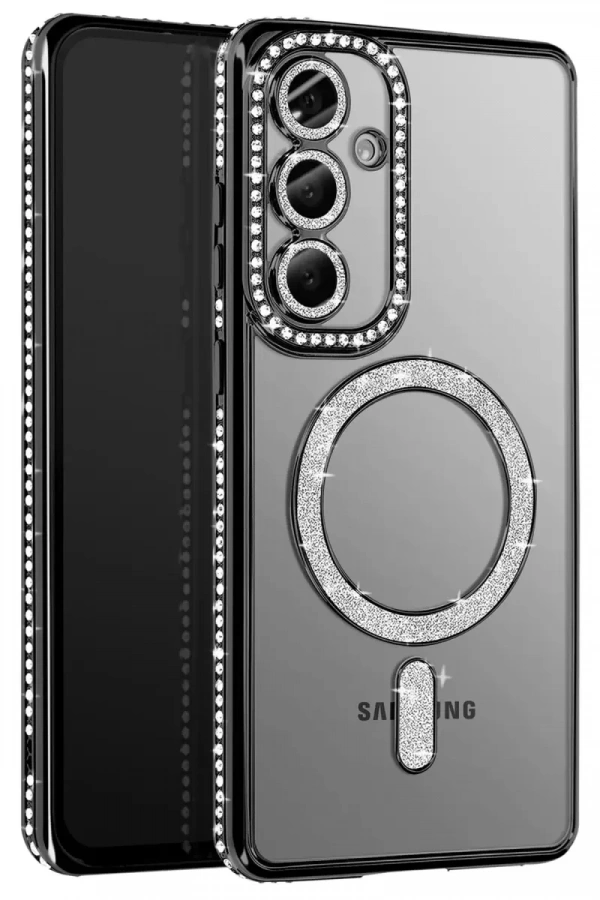 Samsung Galaxy A37 5G Joke Simli Magneticsafe Kılıf - Siyah
