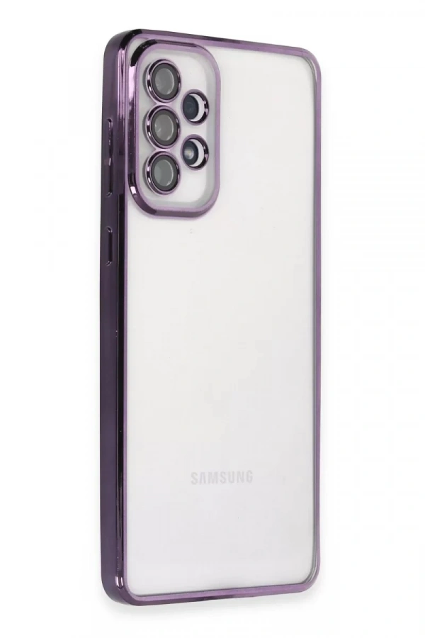 Samsung Galaxy A53 5G Kılıf Lensli Silikon - Mor