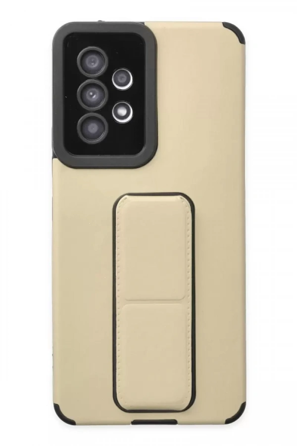 Samsung Galaxy A53 5G Kılıf Mega Standlı Silikon - Gold