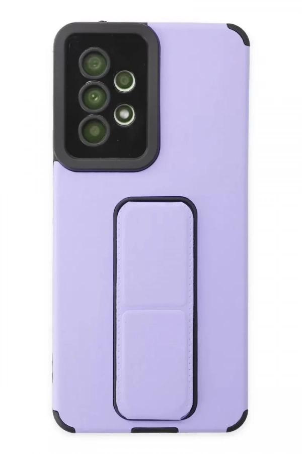 Samsung Galaxy A53 5G Kılıf Mega Standlı Silikon - Lila